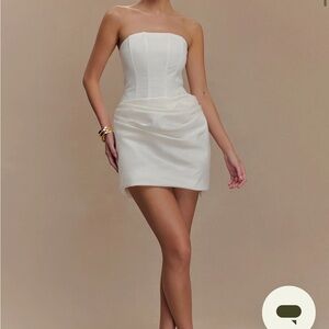 Meshki White Strapless corset Mini Dress